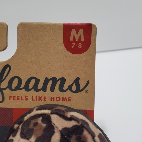 Dearfoams Brown Leopard Print Memory Foam Slippers - Picture 3 of 4